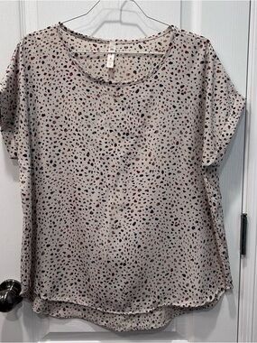 Mittoshop Women's Scoop Neck Speckled Multicolor Short Sleeve Top Size Small